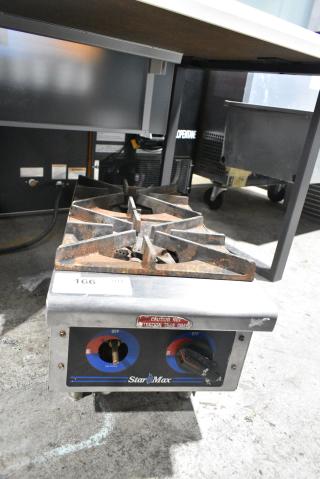Star Max Stainless Steel Commercial Countertop Natural Gas Powered 2 Burner Range.