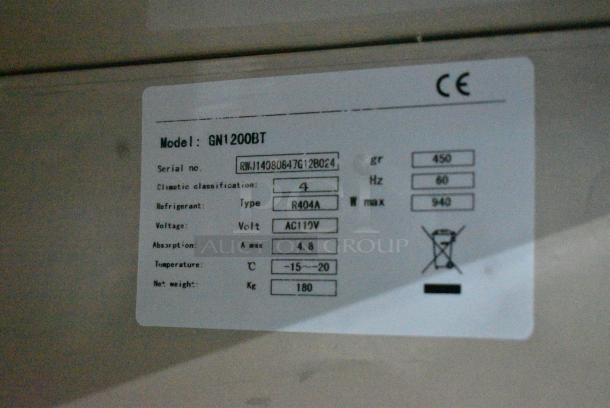 GN1200BT Stainless Steel Commercial 2 Door Reach In Cooler w/ Poly Coated Racks. 115 Volts, 1 Phase. Tested and Working! - Image 4 of 4