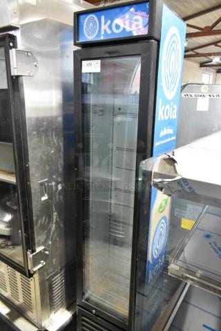 IDW G-11-C33EB Metal Commercial Single Door Reach In Cooler Merchandiser w/ Poly Coated Racks. 115 Volts, 1 Phase. Tested and Working!