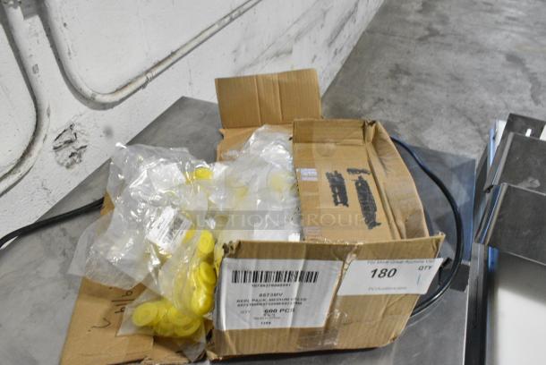 BRAND NEW! Box of San Jamar 8573MV Yellow Medium Viscosity Valve for EZ-KLEEN® Sauce Bottles - Image 2 of 5