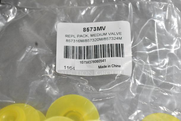BRAND NEW! Box of San Jamar 8573MV Yellow Medium Viscosity Valve for EZ-KLEEN® Sauce Bottles - Image 4 of 5