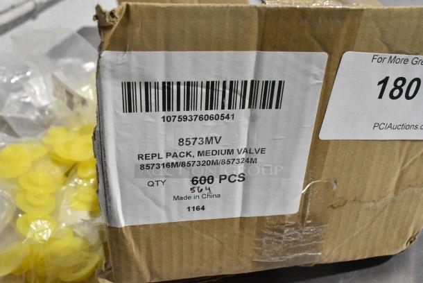 BRAND NEW! Box of San Jamar 8573MV Yellow Medium Viscosity Valve for EZ-KLEEN® Sauce Bottles - Image 5 of 5