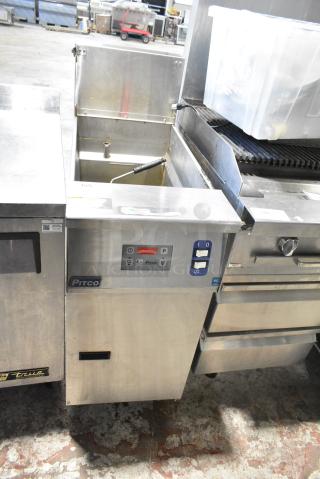 Pitco Frialator SRTE Stainless Steel Commercial Floor Style Electric Powered Rethermalizer w/ 2 Metal Fry Baskets. 208 Volts, 3 Phase.