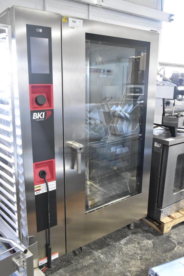 BRAND NEW SCRATCH AND DENT! BKI AETG202R Stainless Steel Commercial Gas Powered Roll In Rack Combi Convection Oven w/ Metal Pan Rack. - Image 2 of 8