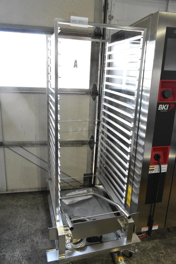 BRAND NEW SCRATCH AND DENT! BKI AETG202R Stainless Steel Commercial Gas Powered Roll In Rack Combi Convection Oven w/ Metal Pan Rack. - Image 5 of 8