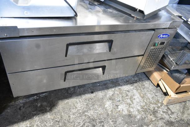 Atosa Stainless Steel Commercial 2 Drawer Chef Base on Commercial Casters. 115 Volts, 1 Phase. Tested and Working! - Image 1 of 5