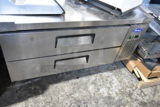Atosa Stainless Steel Commercial 2 Drawer Chef Base on Commercial Casters. 115 Volts, 1 Phase. Tested and Working!