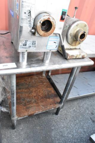 Stainless Steel Table w/ Metal Under Shelf.