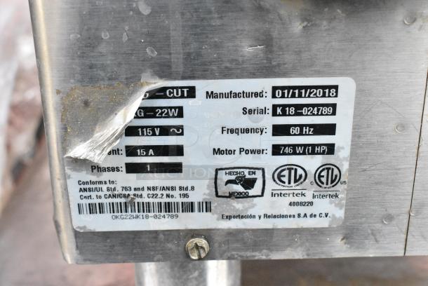 Pro-cut KG-22W Metal Commercial Countertop Meat Grinder Base. 115 Volts, 1 Phase. - Image 7 of 7