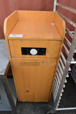 Wood Pattern Trash Can Shell w/ Trash Deposit Flap and Door.