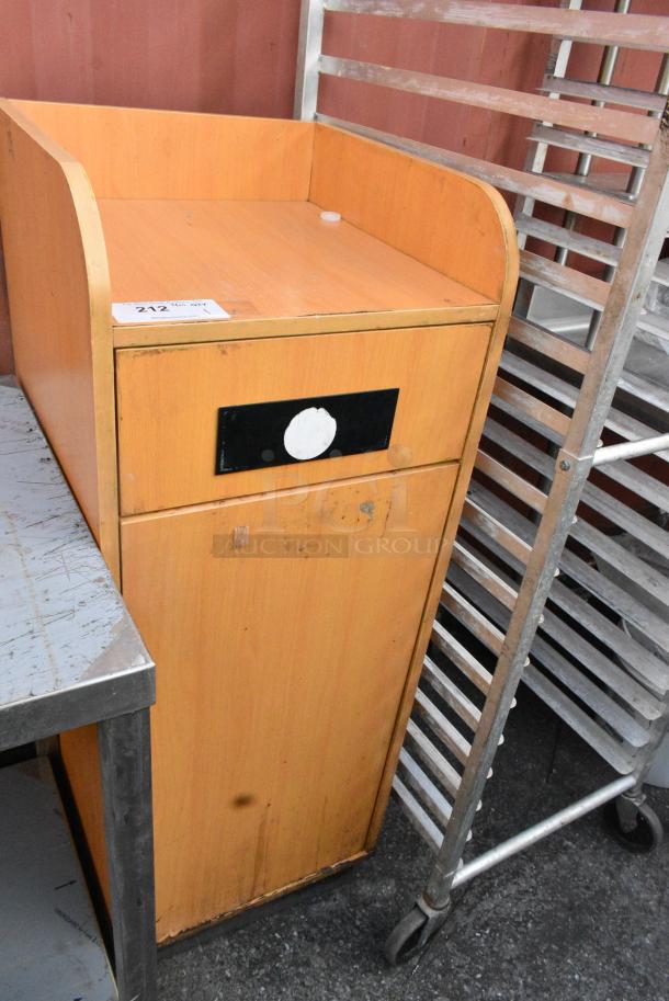 Wood Pattern Trash Can Shell w/ Trash Deposit Flap and Door. - Image 2 of 4