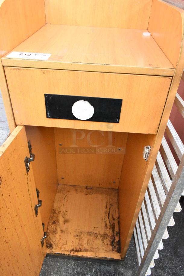 Wood Pattern Trash Can Shell w/ Trash Deposit Flap and Door. - Image 4 of 4