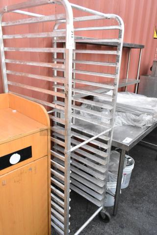 Metal Commercial Pan Transport Rack on Commercial Casters.