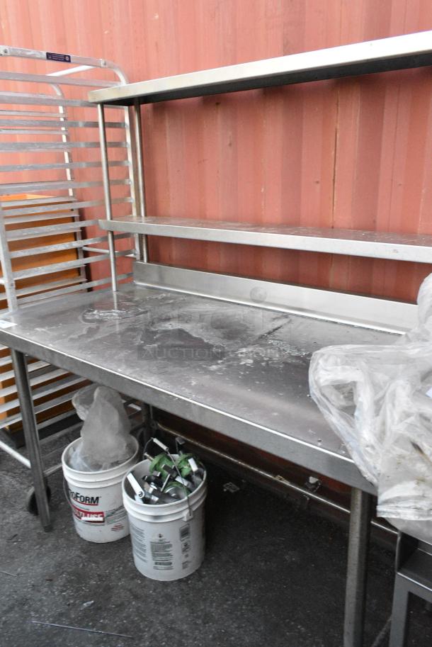 Stainless Steel Table w/ 2 Tier Over Shelf. - Image 1 of 4