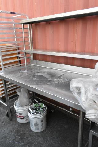 Stainless Steel Table w/ 2 Tier Over Shelf.
