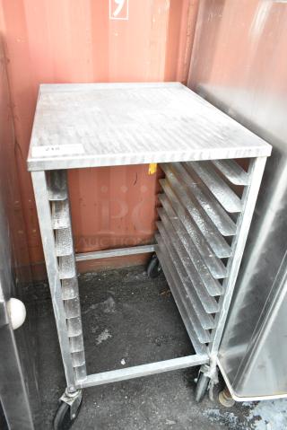 Metal Pan Transport Rack on Commercial Casters.