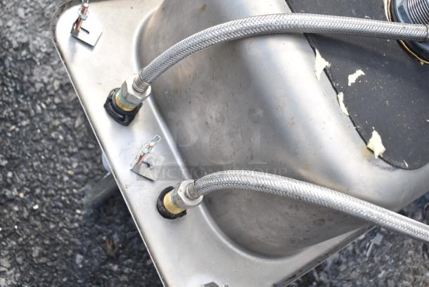 Stainless Steel Single Bay Drop In Sink w/ Faucet and Handles. - Image 4 of 4