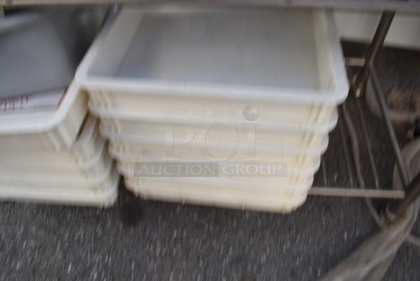 Wooden Table w/ 2 Wire Under Shelves and Contents Including Dough Bins. - Image 4 of 5