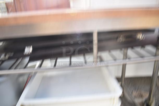 Wooden Table w/ 2 Wire Under Shelves and Contents Including Dough Bins. - Image 5 of 5