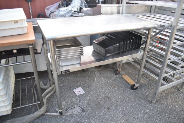 Stainless Steel Table w/ Under Shelf and Contents Including Drop In Bins. - Image 1 of 5