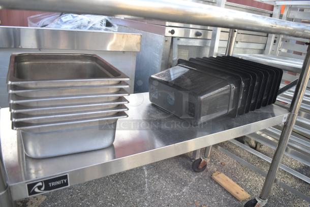 Stainless Steel Table w/ Under Shelf and Contents Including Drop In Bins. - Image 3 of 5