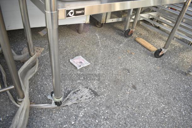 Stainless Steel Table w/ Under Shelf and Contents Including Drop In Bins. - Image 4 of 5