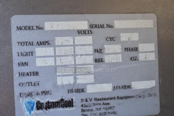 CustomCool Stainless Steel Commercial Single Door Reach In Cooler. 115 Volts, 1 Phase. - Image 5 of 6