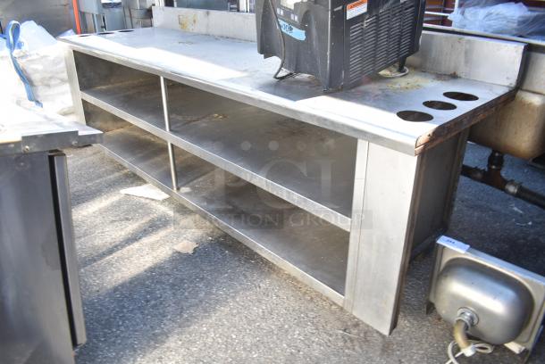Stainless Steel Counter w/ 2 Under Shelves and Back Splash. - Image 2 of 7