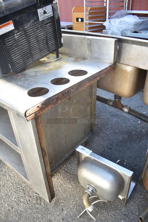 Stainless Steel Counter w/ 2 Under Shelves and Back Splash. - Image 3 of 7