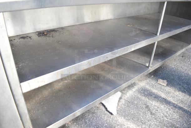 Stainless Steel Counter w/ 2 Under Shelves and Back Splash. - Image 5 of 7
