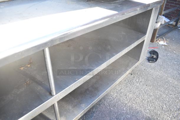 Stainless Steel Counter w/ 2 Under Shelves and Back Splash. - Image 6 of 7