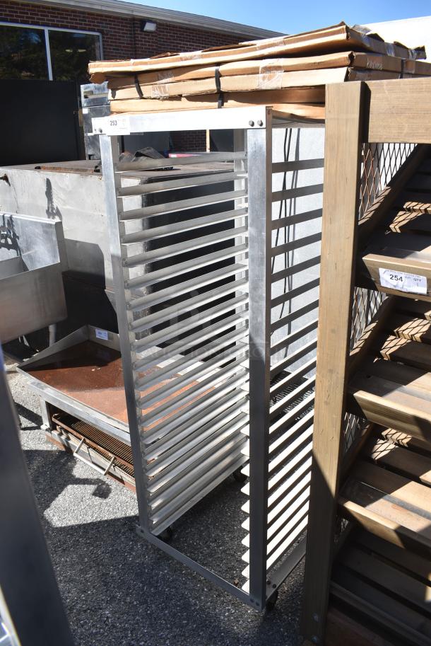 Metal Pan Transport Rack on Commercial Casters. Comes w/ Boxes of Maple Espresso Panels - Image 1 of 7
