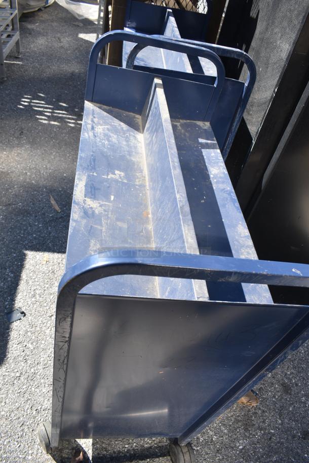 2 Metal Blue Double Sided Book Carts on Commercial Casters. 2 Times Your Bid! - Image 5 of 6