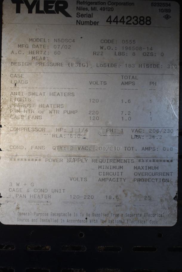 Tyler N5DSC4 Metal Commercial Open Grab N Go Merchandiser. 120/220 Volts, 1 Phase. - Image 5 of 5