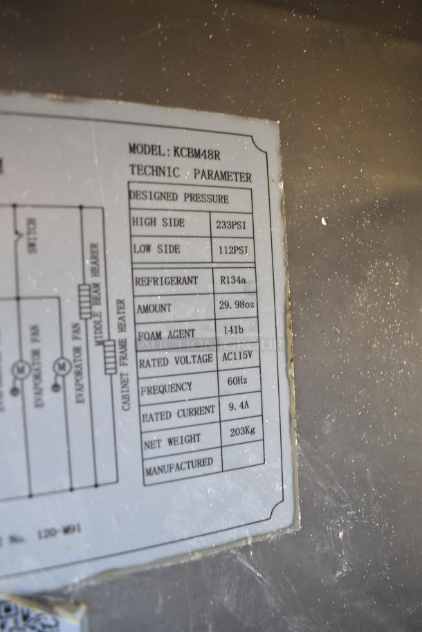 Kelvinator KCBM48R Stainless Steel Commercial 2 Door Reach In Cooler w/ Poly Coated Racks. 115 Volts, 1 Phase. - Image 7 of 8