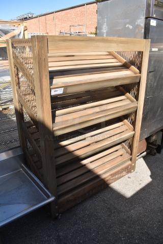 Wood Pattern 4 Shelf Display Unit.
