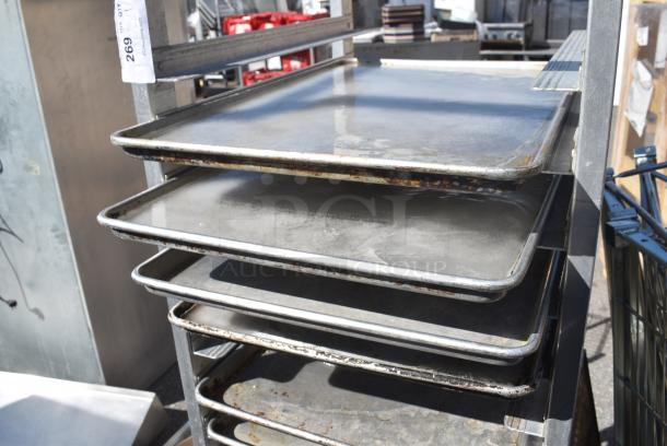 Metal Pan Transport Rack w/ 12 Baking Pans on Commercial Casters. - Image 4 of 5