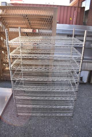 Chrome Finish 8 Tier Wire Shelving Unit. BUYER MUST DISMANTLE. PCI CANNOT DISMANTLE FOR SHIPPING. PLEASE CONSIDER FREIGHT CHARGES.