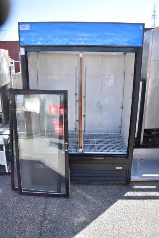 Spartan SGM-53R Metal Commercial 2 Door Reach In Cooler Merchandiser. Doors Need To Be Set Up. 115 Volts, 1 Phase.