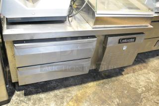 Continental Stainless Steel Commercial 2 Drawer Chef Base on Commercial Casters. 115 Volts, 1 Phase. Tested and Working!