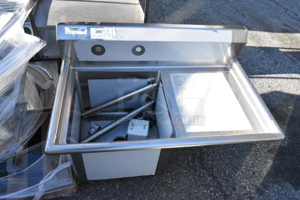 BRAND NEW SCRATCH AND DENT! Regency 600S1181818R Stainless Steel Commercial Single Bay Sink w/ Right Side Drain Board. - Image 1 of 6