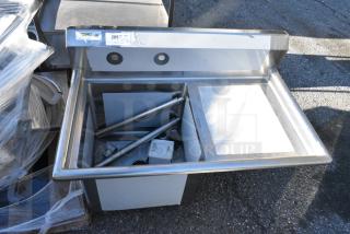 BRAND NEW SCRATCH AND DENT! Regency 600S1181818R Stainless Steel Commercial Single Bay Sink w/ Right Side Drain Board.