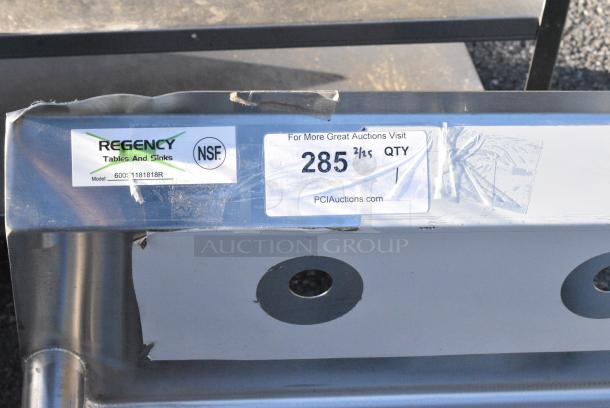 BRAND NEW SCRATCH AND DENT! Regency 600S1181818R Stainless Steel Commercial Single Bay Sink w/ Right Side Drain Board. - Image 2 of 6