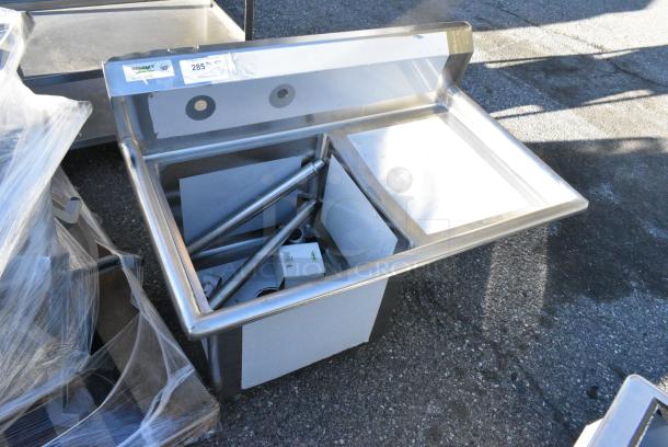 BRAND NEW SCRATCH AND DENT! Regency 600S1181818R Stainless Steel Commercial Single Bay Sink w/ Right Side Drain Board. - Image 3 of 6