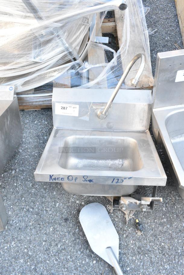 Stainless Steel Single Bay Wall Mount Sink w/ Faucet. - Image 1 of 3
