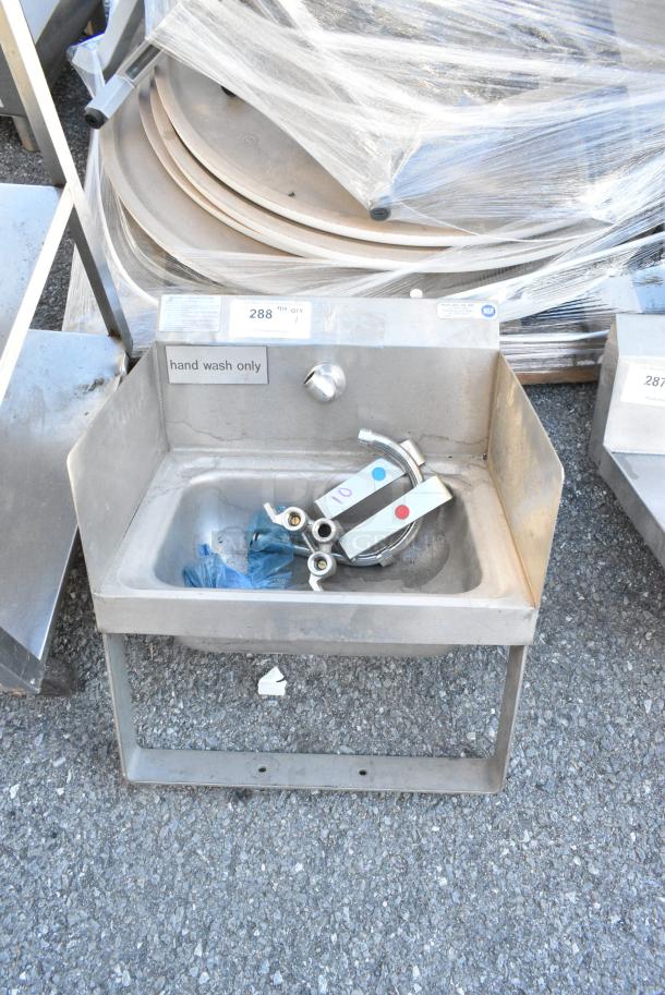 Stainless Steel Single Bay Wall Mount Sink w/ Faucet. - Image 1 of 3