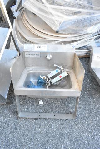Stainless Steel Single Bay Wall Mount Sink w/ Faucet.