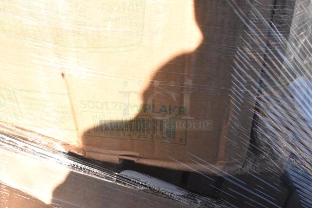 35 BRAND NEW! Boxes Including 347SLWG12 Visions 12 oz. Heavy Weight Clear Plastic Stemless Wine Glass - 64/Case, TL1224TGB Dart Traveler Black Dome Lid With Sip Hole, 50012DWPLAKR EcoChoice 12 oz. Smooth Double Wall Kraft Compostable Paper Hot Cup - 500/Case, 164CUSHMTLLG Vinyl Cushion For Cross Back Chair and Barstool, 760PIC05 Choice 5 oz. Clear Plastic Dessert Cup. 35 Times Your Bid! - Image 7 of 9