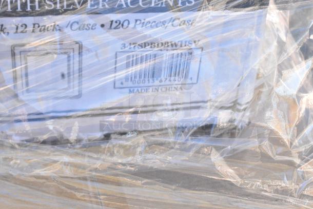 40 BRAND NEW! Boxes Including 129MCR16B Choice 16 oz. Black 6 1/4" Round Microwavable Heavy Weight Container with Lid - 150/Case, 500LFLAT42 Choice Clear Plastic Flat Lid with Straw Slot 42 oz. - 500/Case, 129MCS28B Choice 28 oz. Black Rectangular Microwavable Heavy Weight Container with Lid 8 3/4" x 6 1/4" x 1 3/4" - 150/Case, 347SPBD8WHSV Visions 8" Square White Plastic Plate with Silver Bands - 120/Case, 395TO991 EcoChoice 9" x 9" x 3" Compostable No PFAS Added Bamboo / Bagasse 1 Compartment Take-Out Box - 200/Case, 2 Box 129MCR16B Choice 16 oz. Black 6 1/4" Round Microwavable Heavy Weight Container with Lid - 150/Case. 40 Times Your Bid! - Image 8 of 13