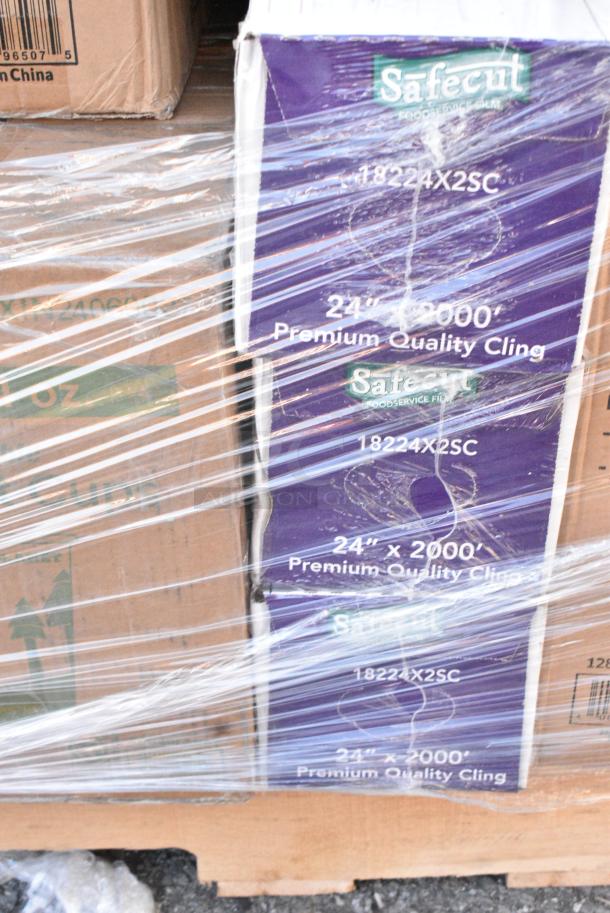 40 BRAND NEW! Boxes Including 129MCR16B Choice 16 oz. Black 6 1/4" Round Microwavable Heavy Weight Container with Lid - 150/Case, 500LFLAT42 Choice Clear Plastic Flat Lid with Straw Slot 42 oz. - 500/Case, 129MCS28B Choice 28 oz. Black Rectangular Microwavable Heavy Weight Container with Lid 8 3/4" x 6 1/4" x 1 3/4" - 150/Case, 347SPBD8WHSV Visions 8" Square White Plastic Plate with Silver Bands - 120/Case, 395TO991 EcoChoice 9" x 9" x 3" Compostable No PFAS Added Bamboo / Bagasse 1 Compartment Take-Out Box - 200/Case, 2 Box 129MCR16B Choice 16 oz. Black 6 1/4" Round Microwavable Heavy Weight Container with Lid - 150/Case. 40 Times Your Bid! - Image 12 of 13